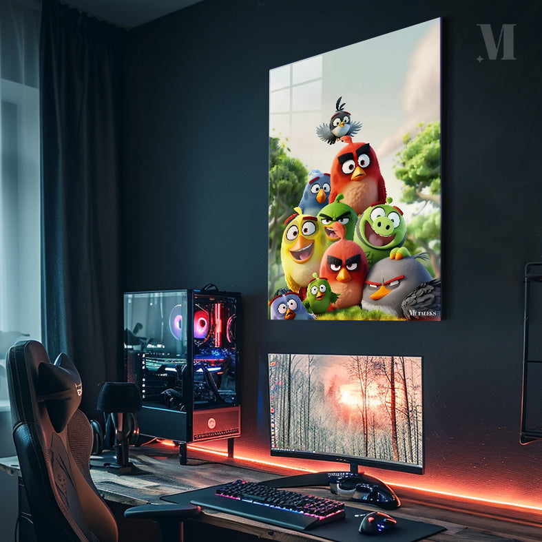 Angry birds wall art