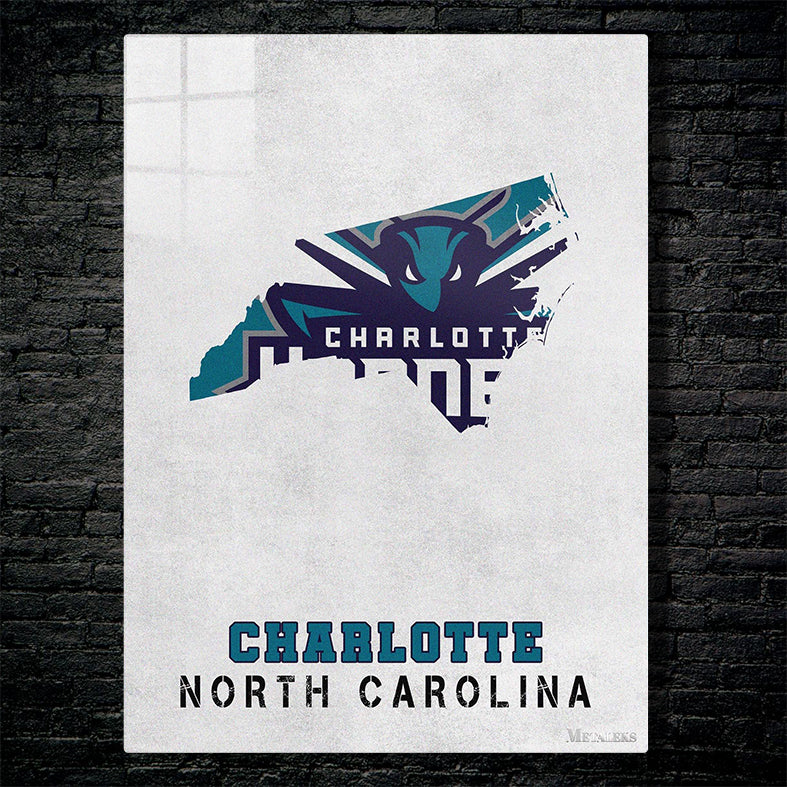 Charlotte Hornets Charlotte North Carolina State Map