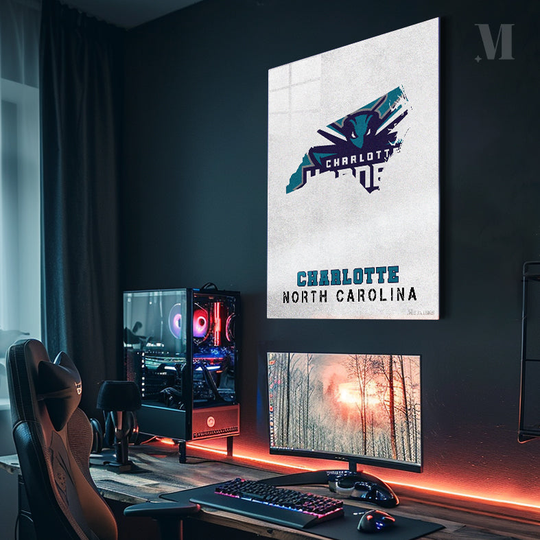 Charlotte Hornets Charlotte North Carolina State Map