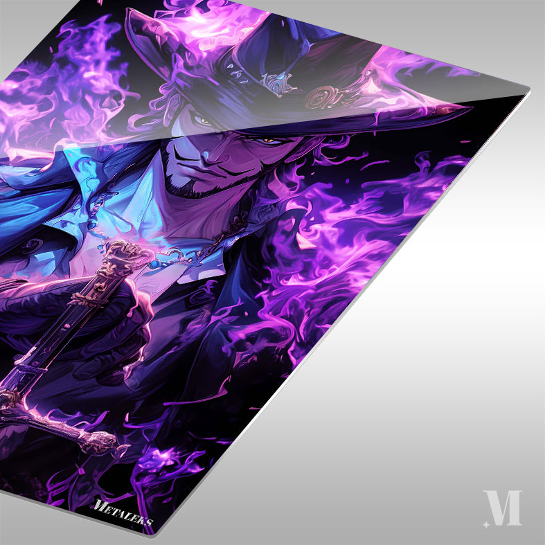Dracule Mihawk Purpel Flame Anime One Piece