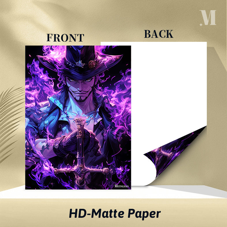Dracule Mihawk Purpel Flame Anime One Piece