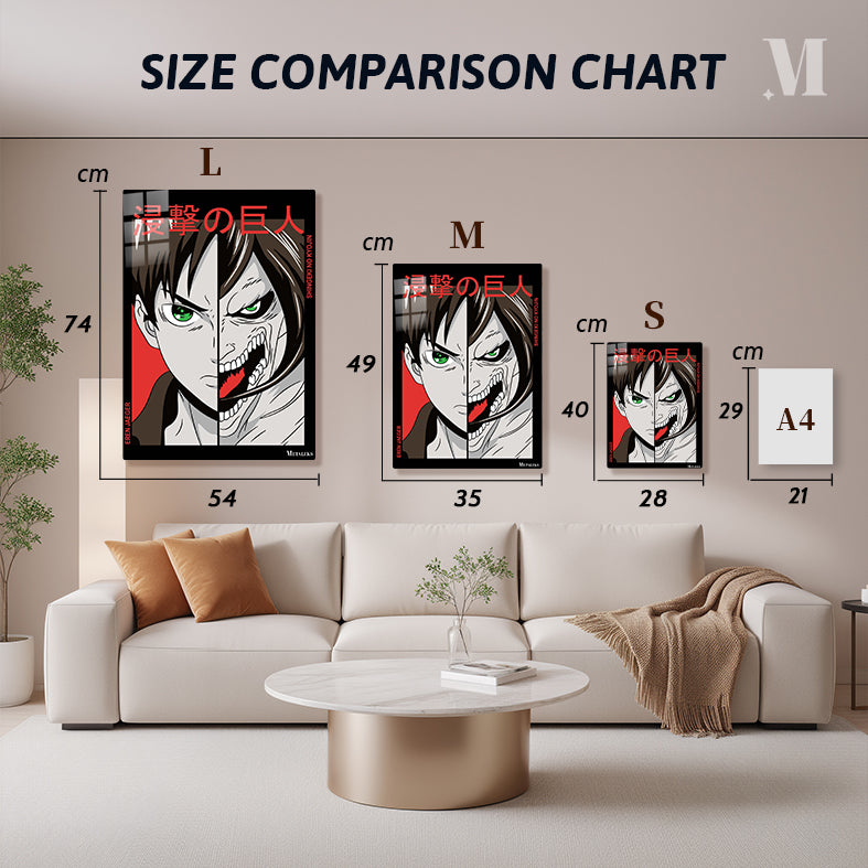Eren Yeager Attack on Titan Poster - Epic Anime Wall Art Print H0801-25