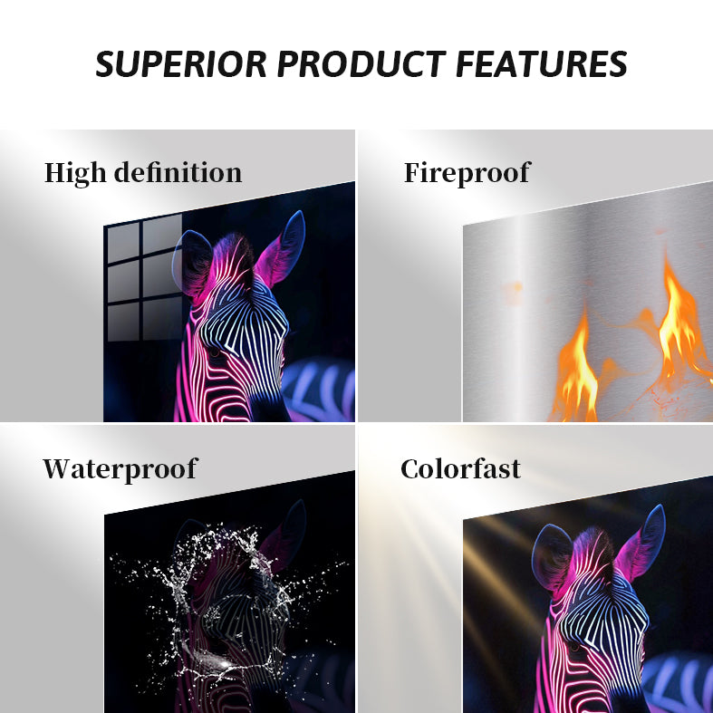 Glowing Neon Zebra
