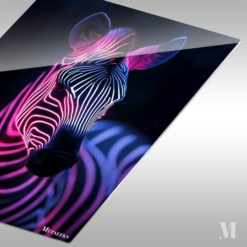 Glowing Neon Zebra