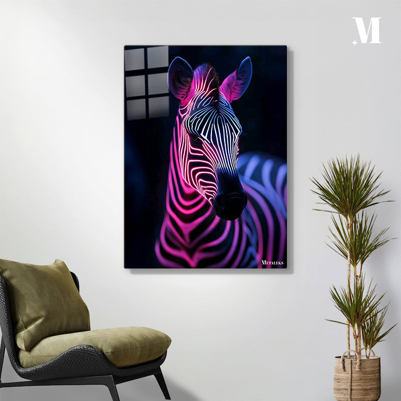 Glowing Neon Zebra