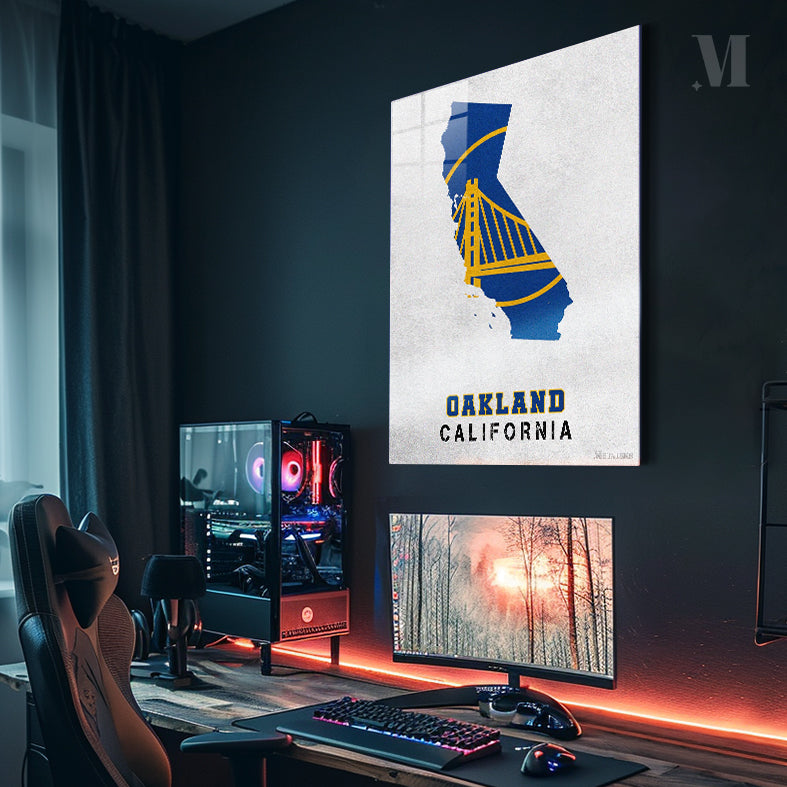 Golden State Warriors Oakland California State map