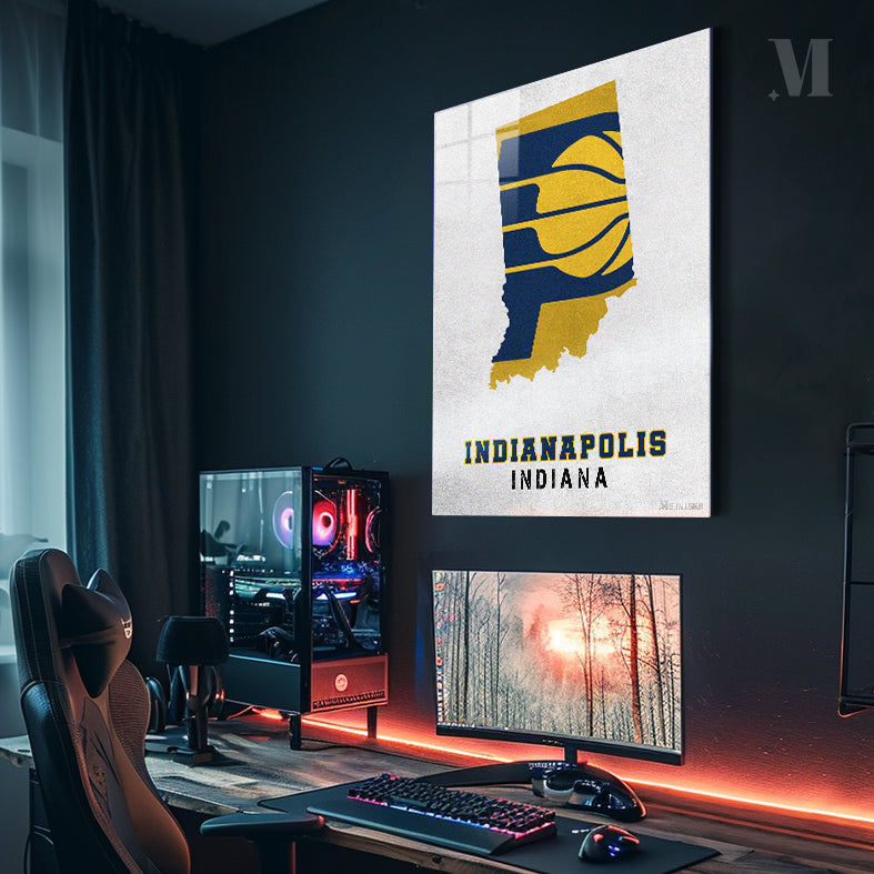 Indiana Pacers Indianapolis Indiana State Map