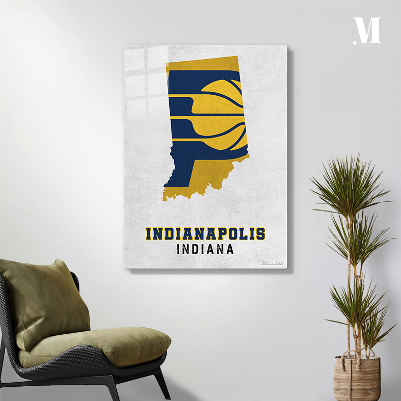 Indiana Pacers Indianapolis Indiana State Map