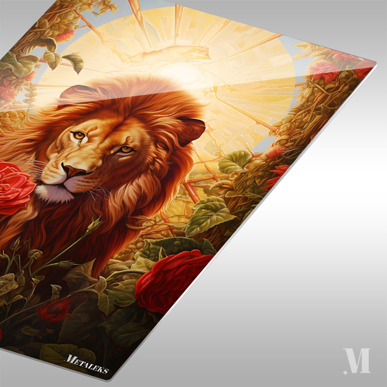 Lion in Roses
