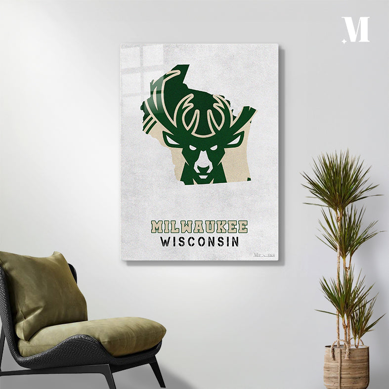 Milwaukee Bucks Milwaukee Wisconsin State Map