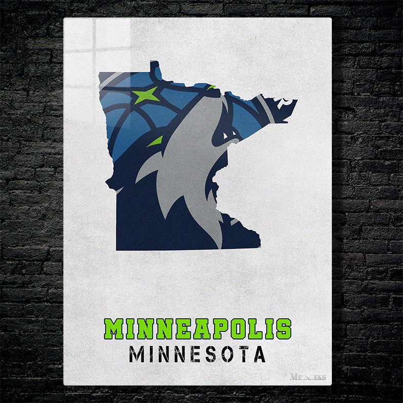 Minnesota Timberwolves Minneapolis Minnesota State Map
