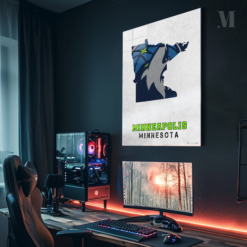 Minnesota Timberwolves Minneapolis Minnesota State Map