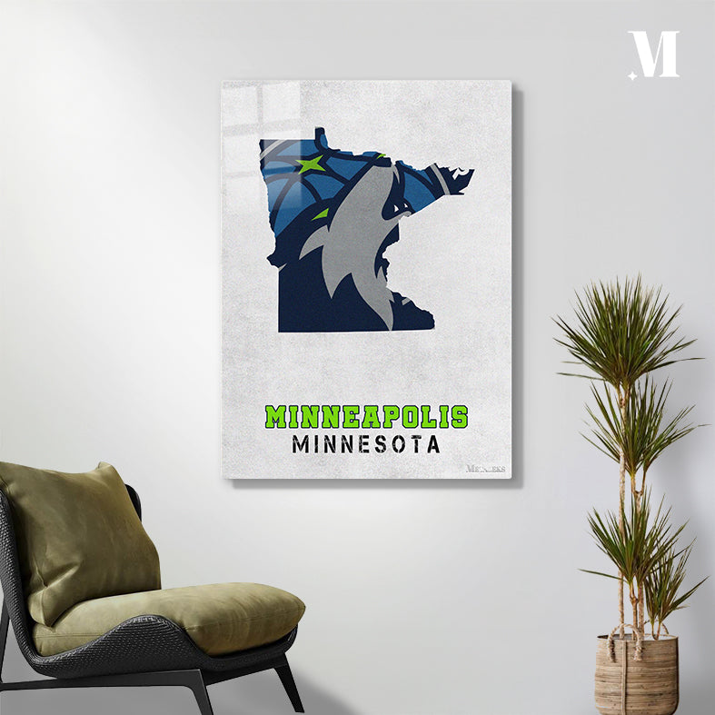 Minnesota Timberwolves Minneapolis Minnesota State Map