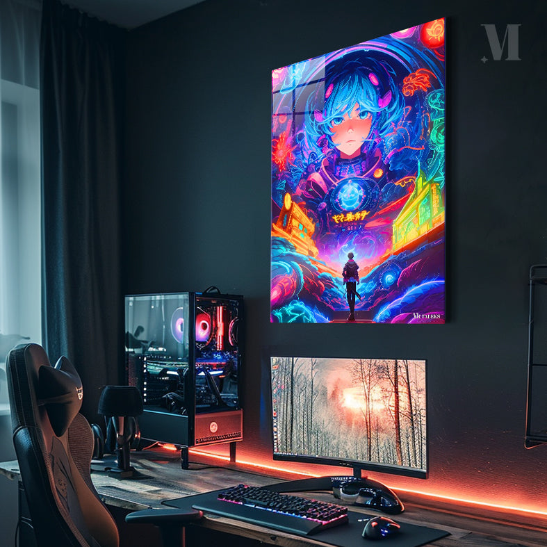 Motoko Kusanagi Ghost in the Shell Neon Art