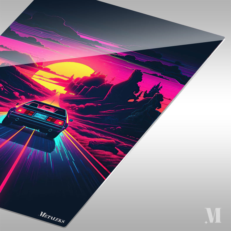 Neon Retro Car
