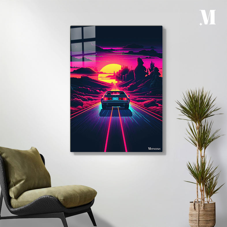 Neon Retro Car