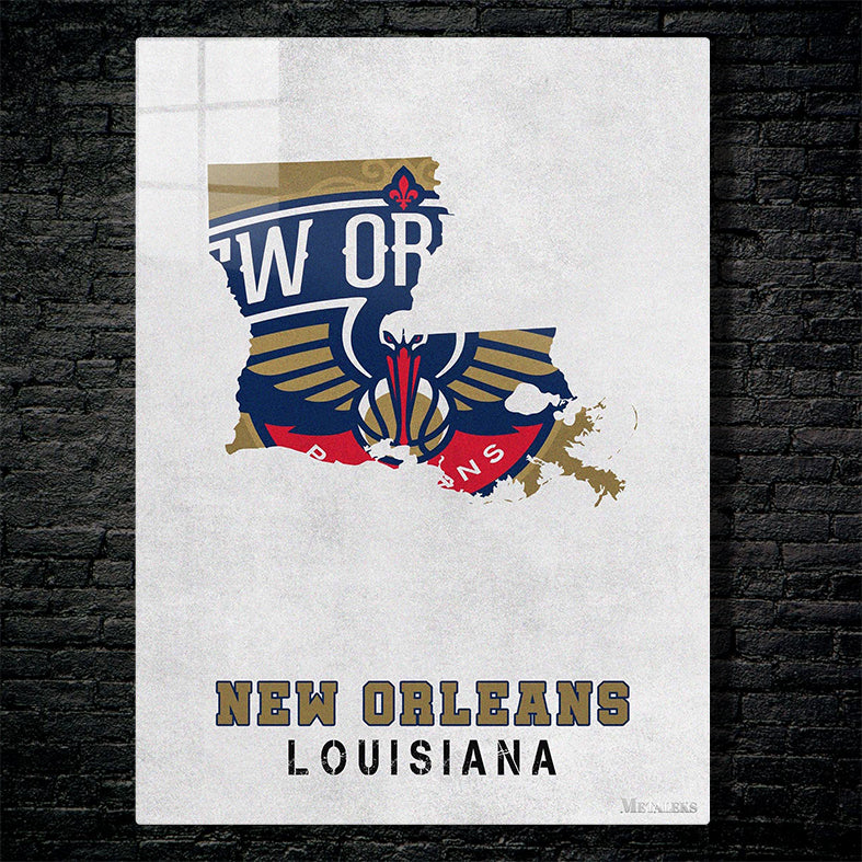 New Orleans Pelicans New Orleans Louisiana State Map