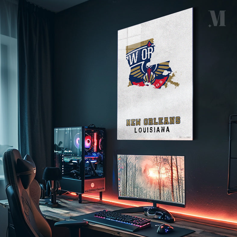New Orleans Pelicans New Orleans Louisiana State Map