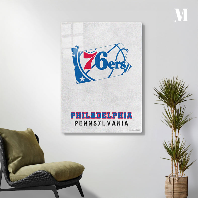 Philadelphia 76ers Philadelphia Pennsylvania State Map