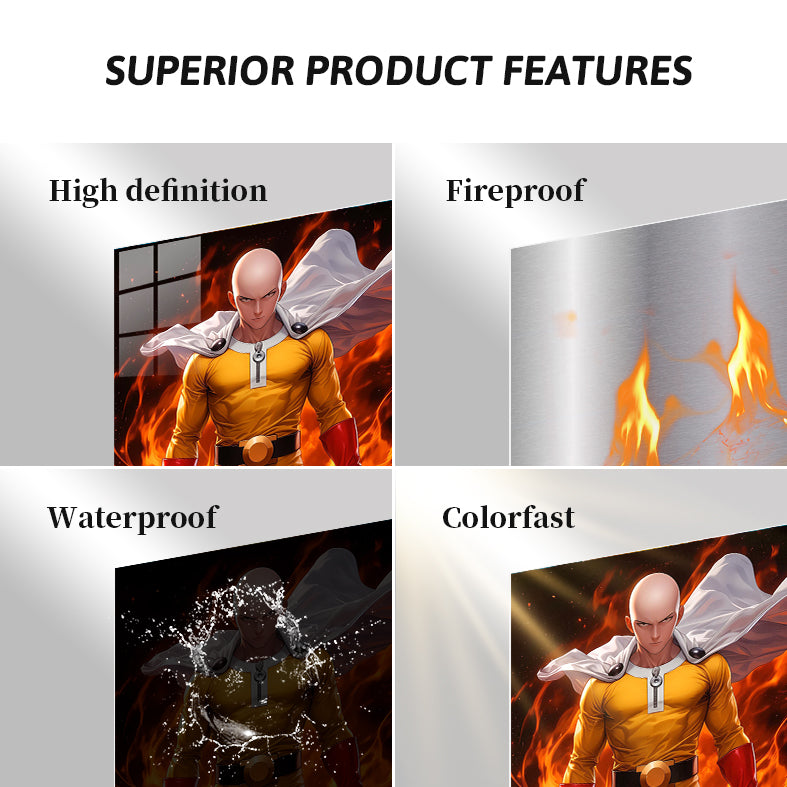 Saitama on Fire One-Punch Man