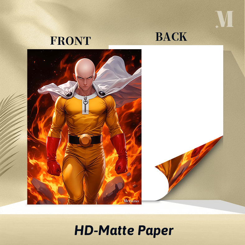 Saitama on Fire One-Punch Man