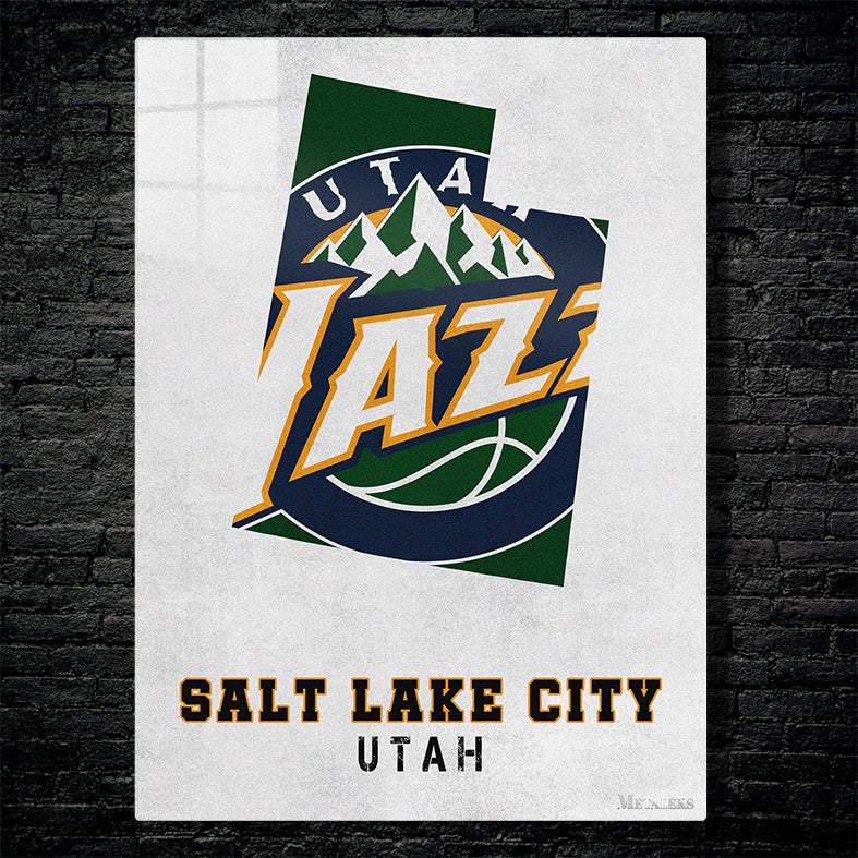 Utah Jazz Salt Lake City Utah State Map