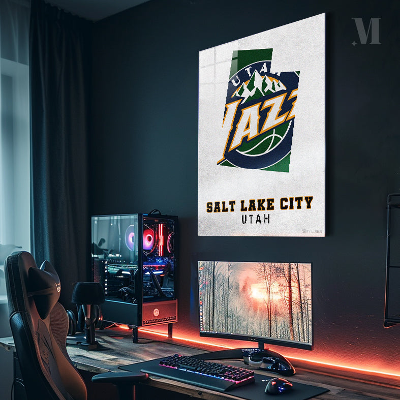 Utah Jazz Salt Lake City Utah State Map