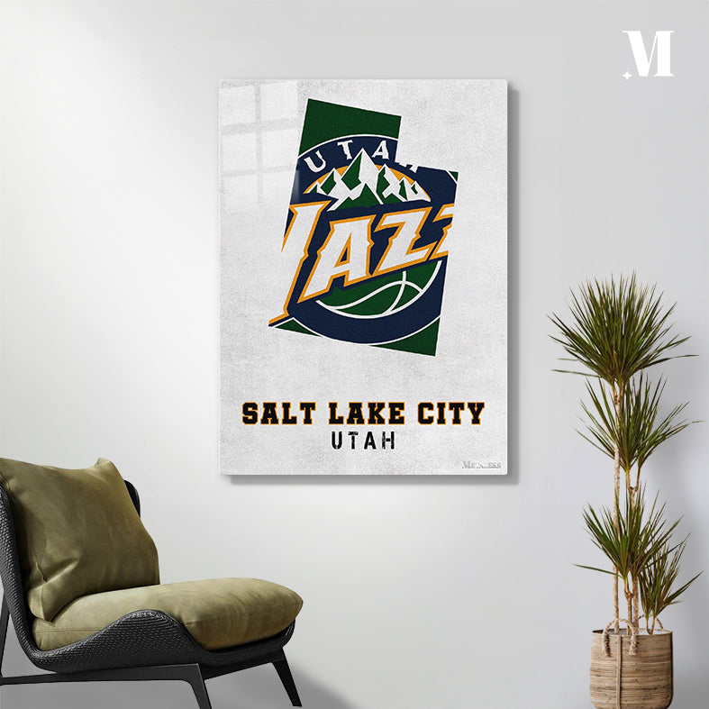Utah Jazz Salt Lake City Utah State Map