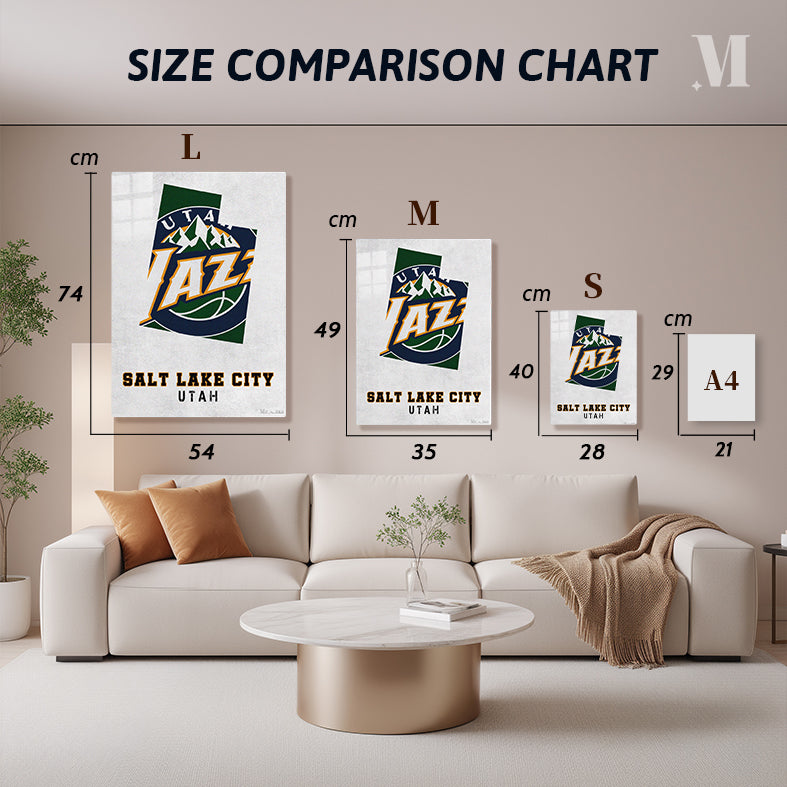 Utah Jazz Salt Lake City Utah State Map