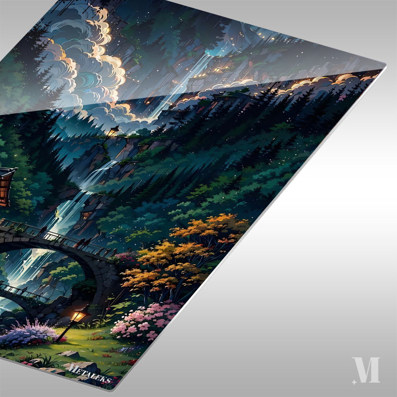 house under the waterfall