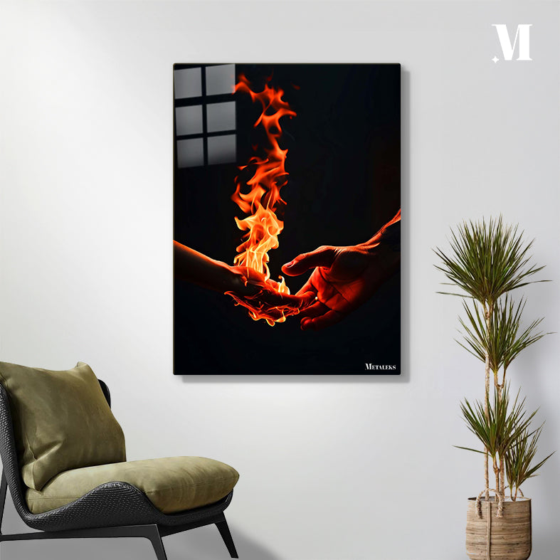 illustration of hot hands burning with fire