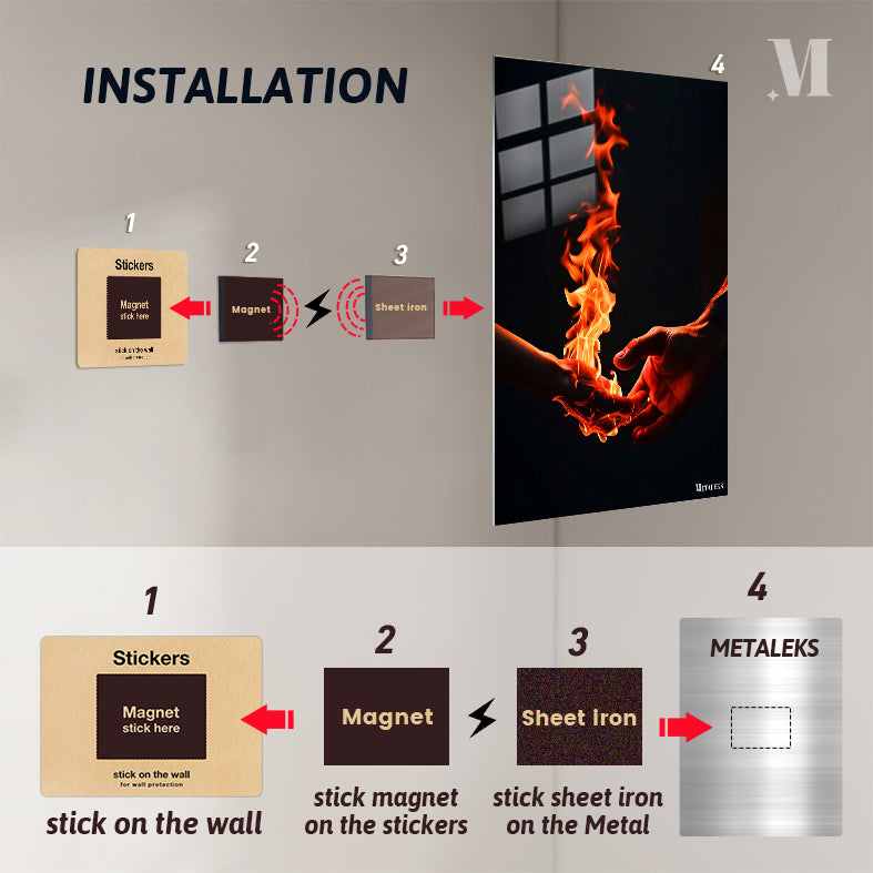 illustration of hot hands burning with fire