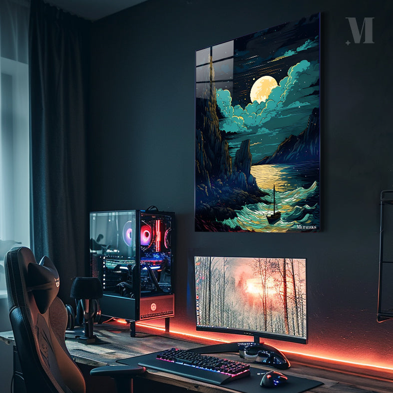 lunar landscape painting