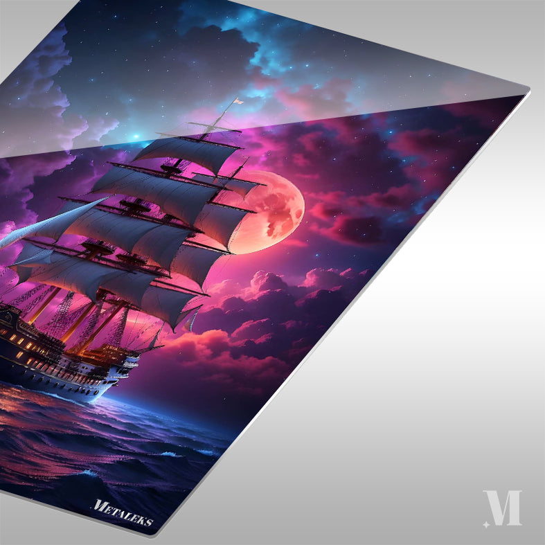 sailboat at full moon