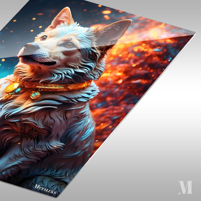 white wolf with collar