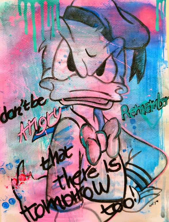 Angry Donald Duck- ARTWORK BY katysart.artist