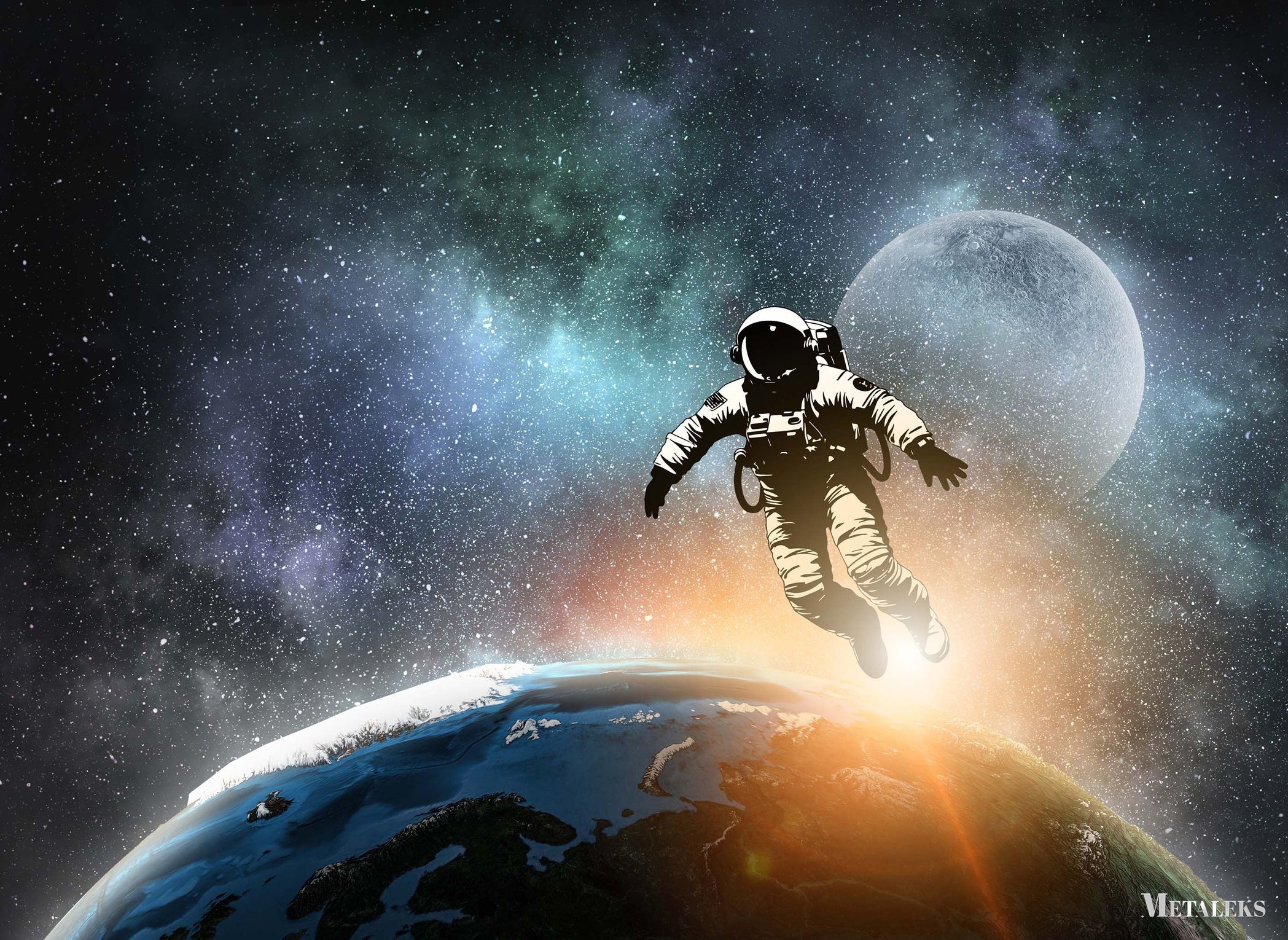 Astronout fly in universe