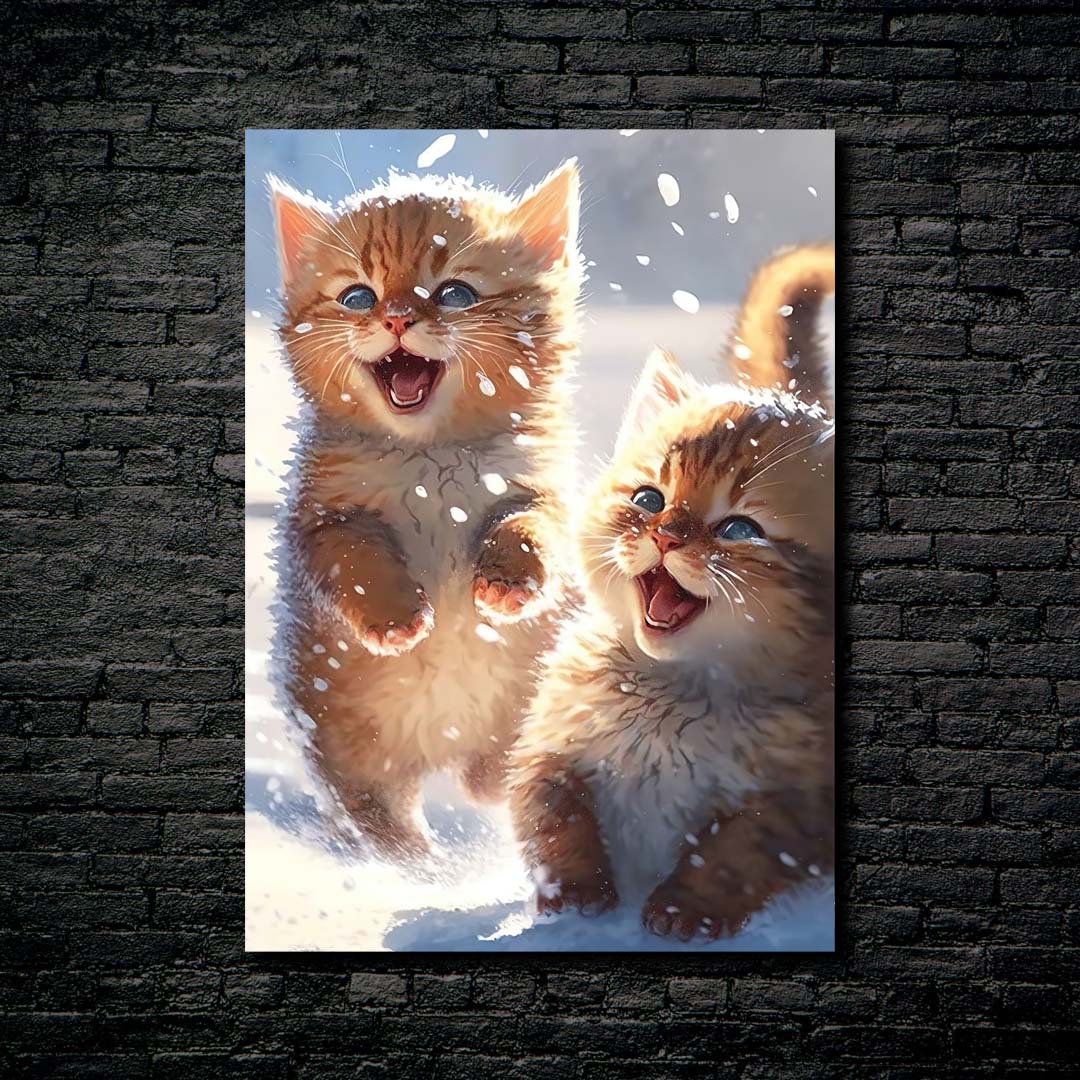 Baby Cats in Snow