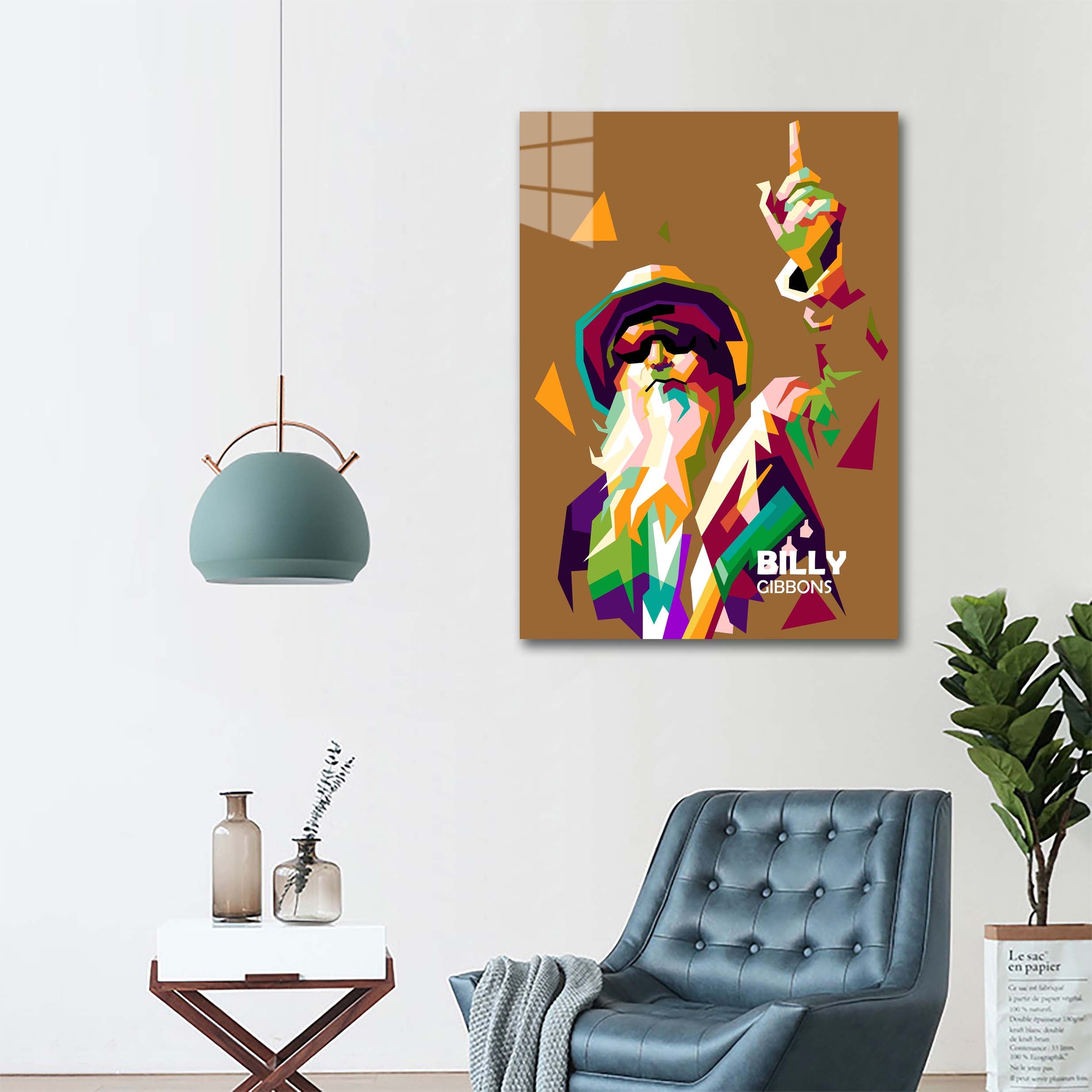 Billy Gibbons in trending amazing pop art illustration