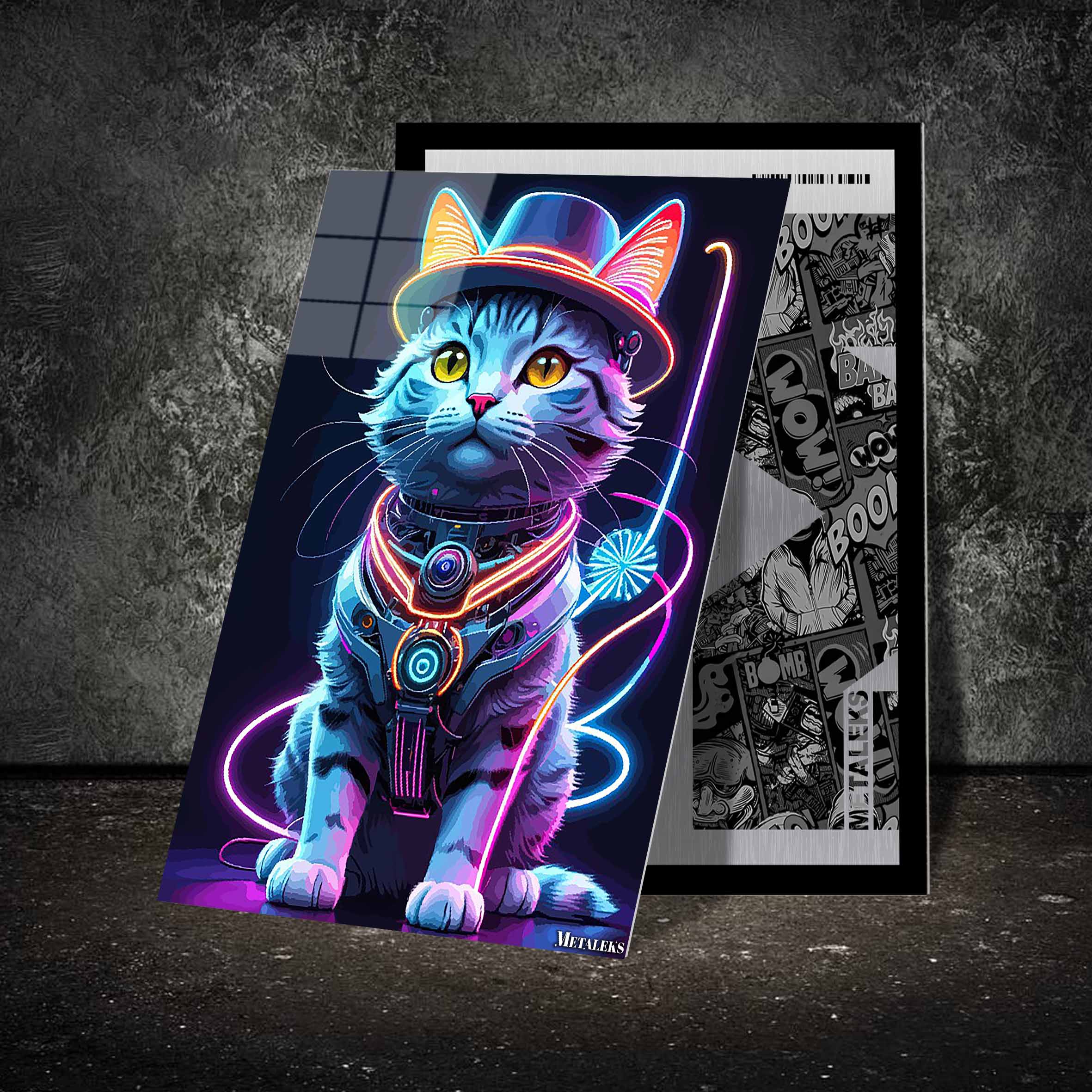 Cats neon bat