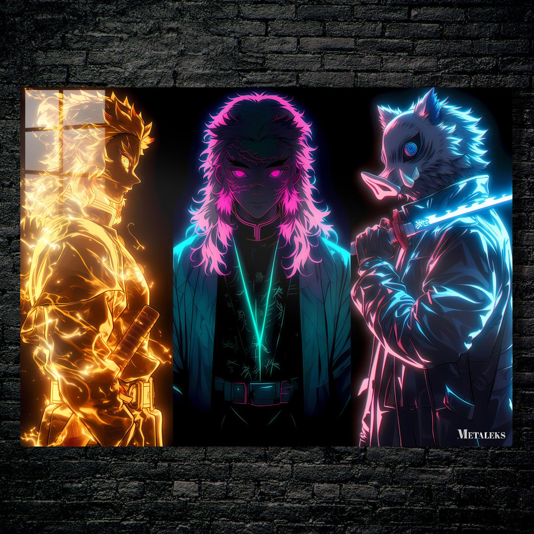 Demon slayer trio neon