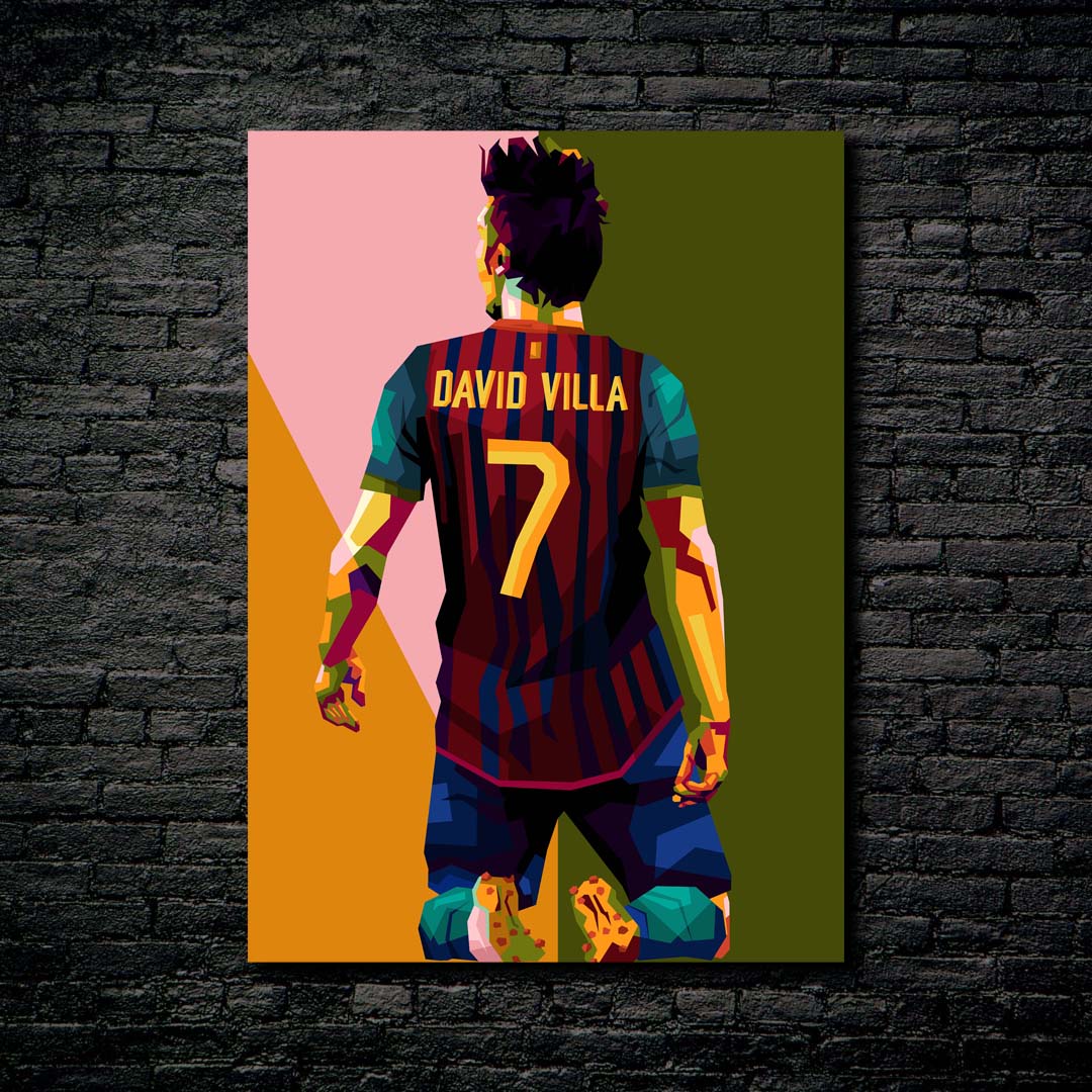 Football Legend David Villa in wpap pop art