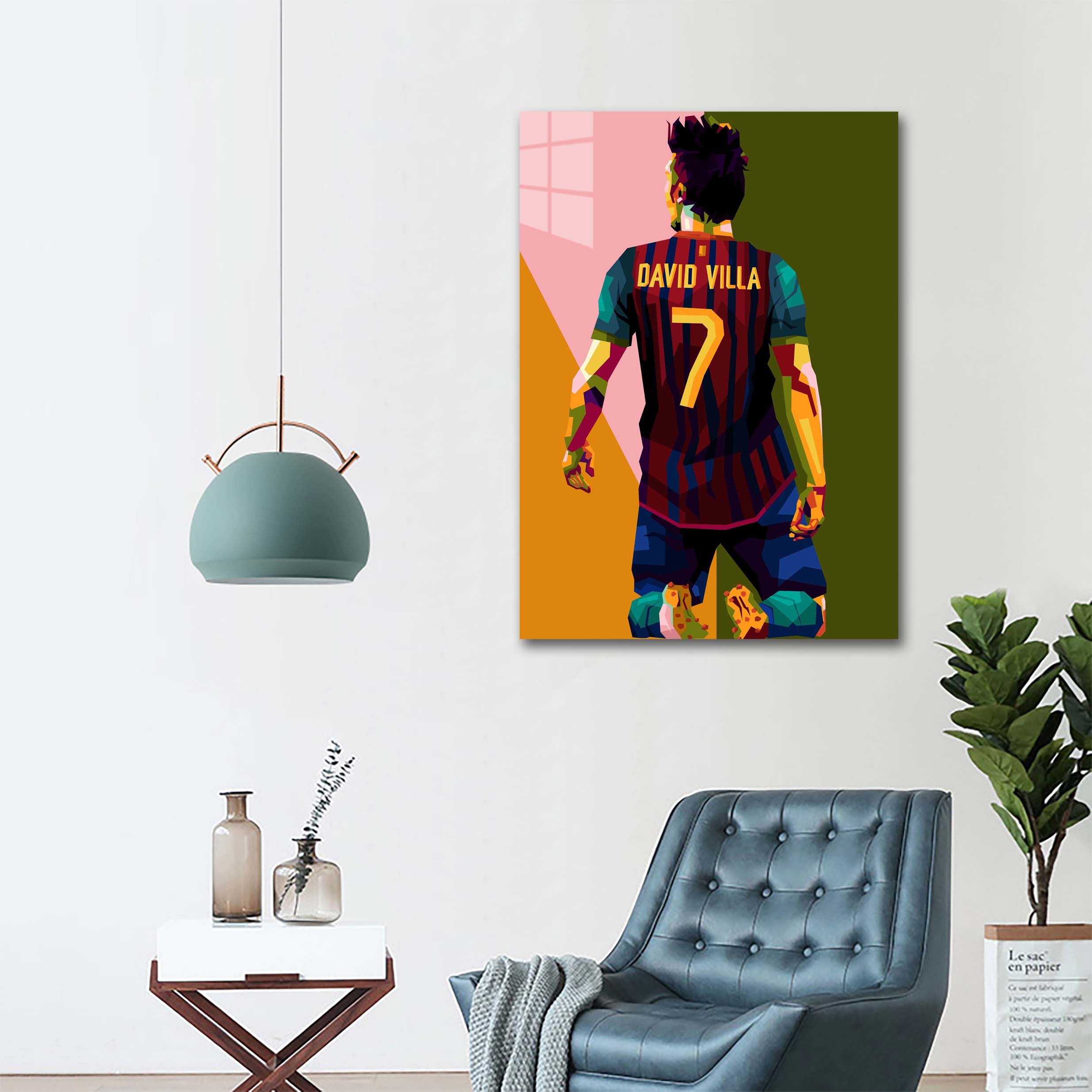 Football Legend David Villa in wpap pop art