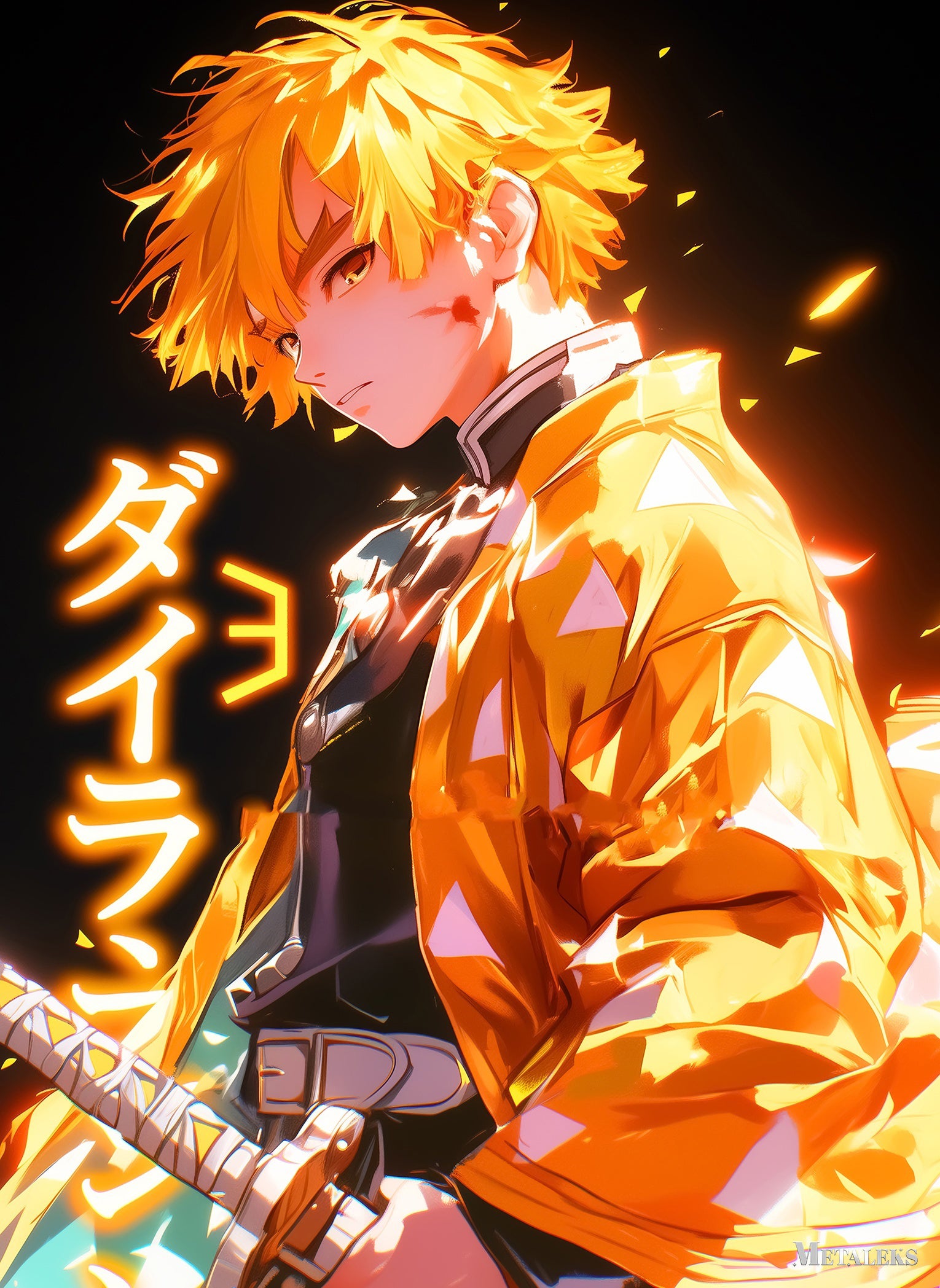 G080 zenitsu black backround