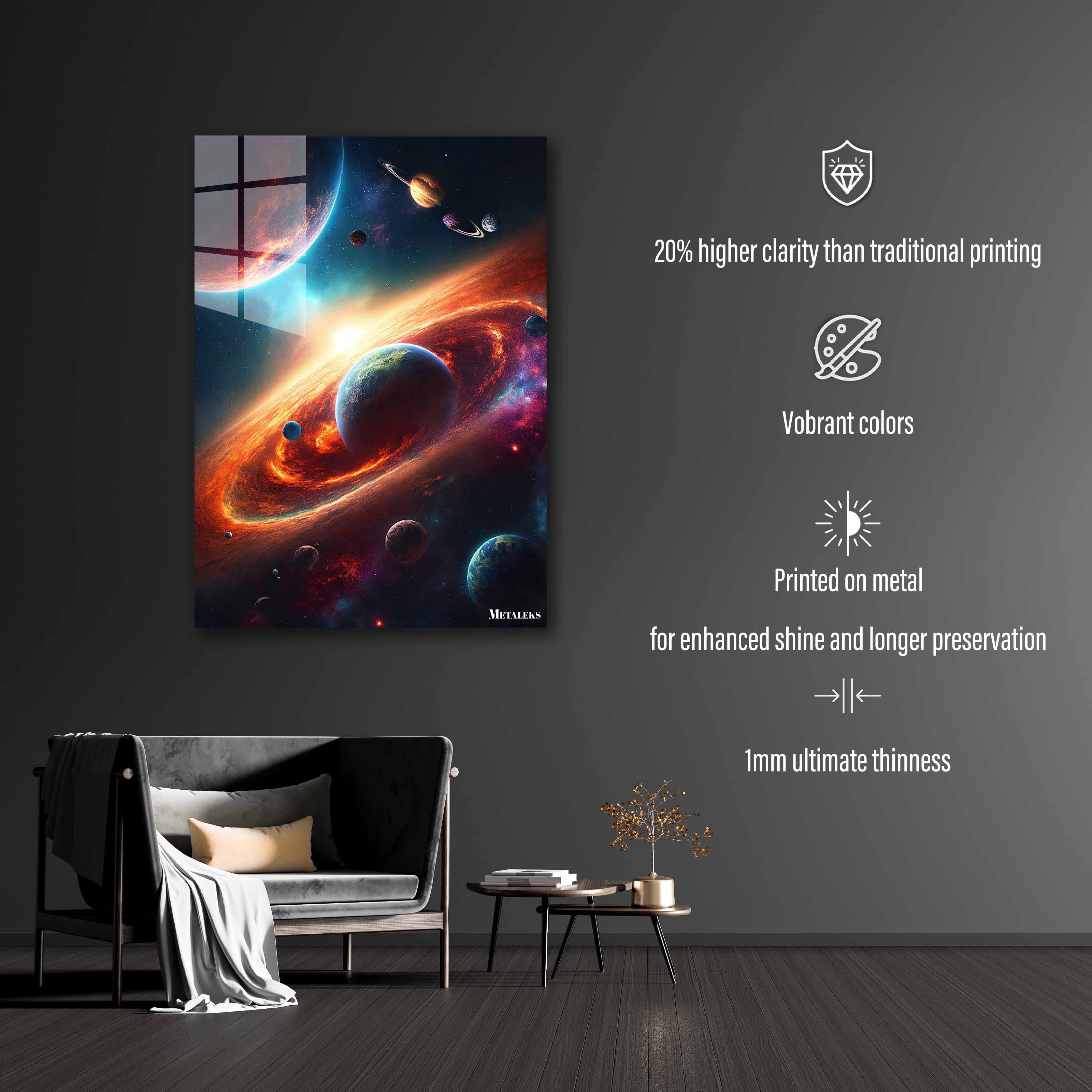 Galaxy And 2 Planets illustration