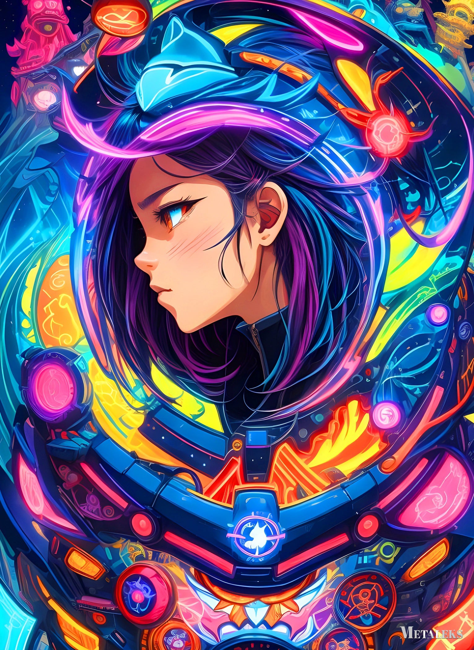 Ghost in the Shell Neon Art 6