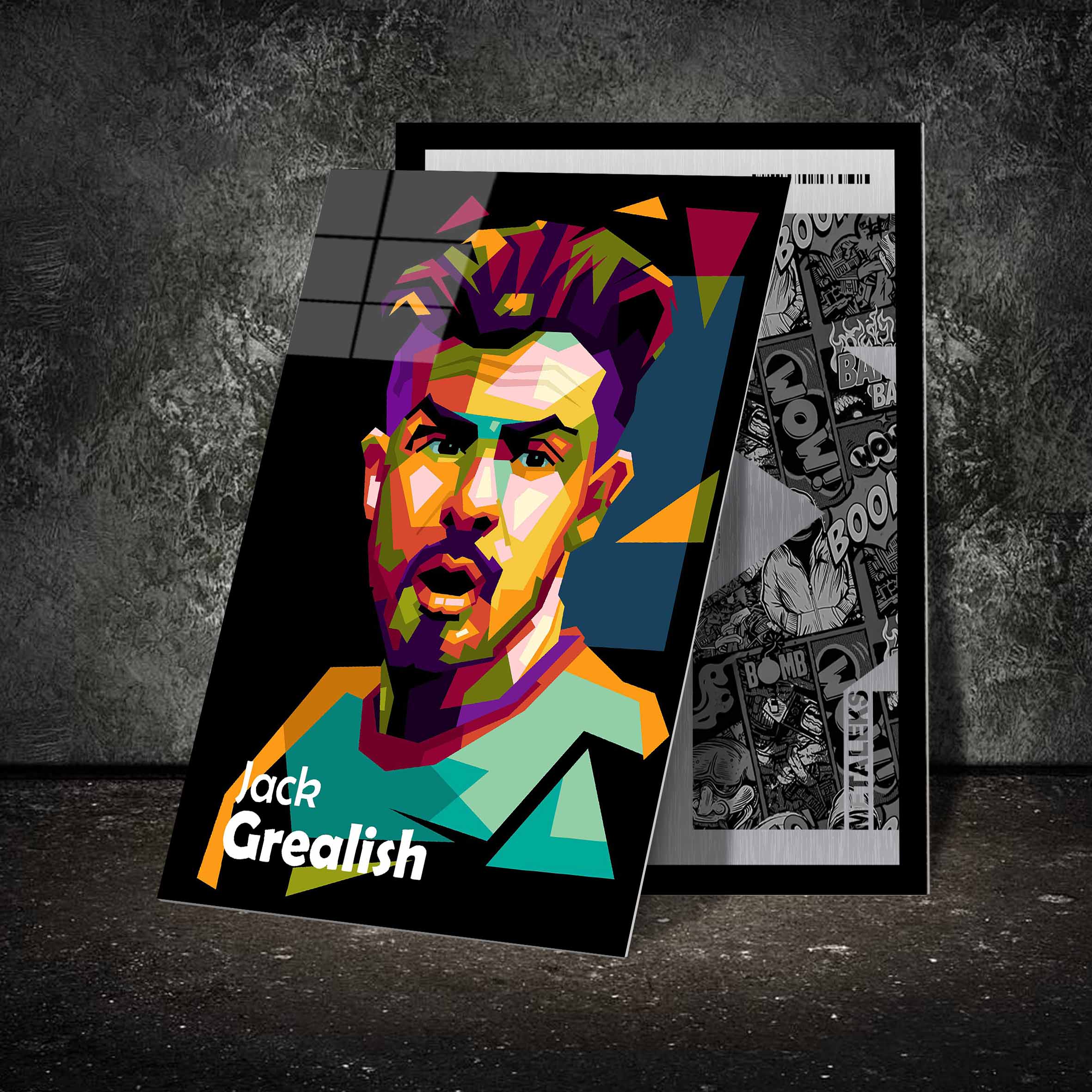 Jack Grealish in wpap pop art potrait