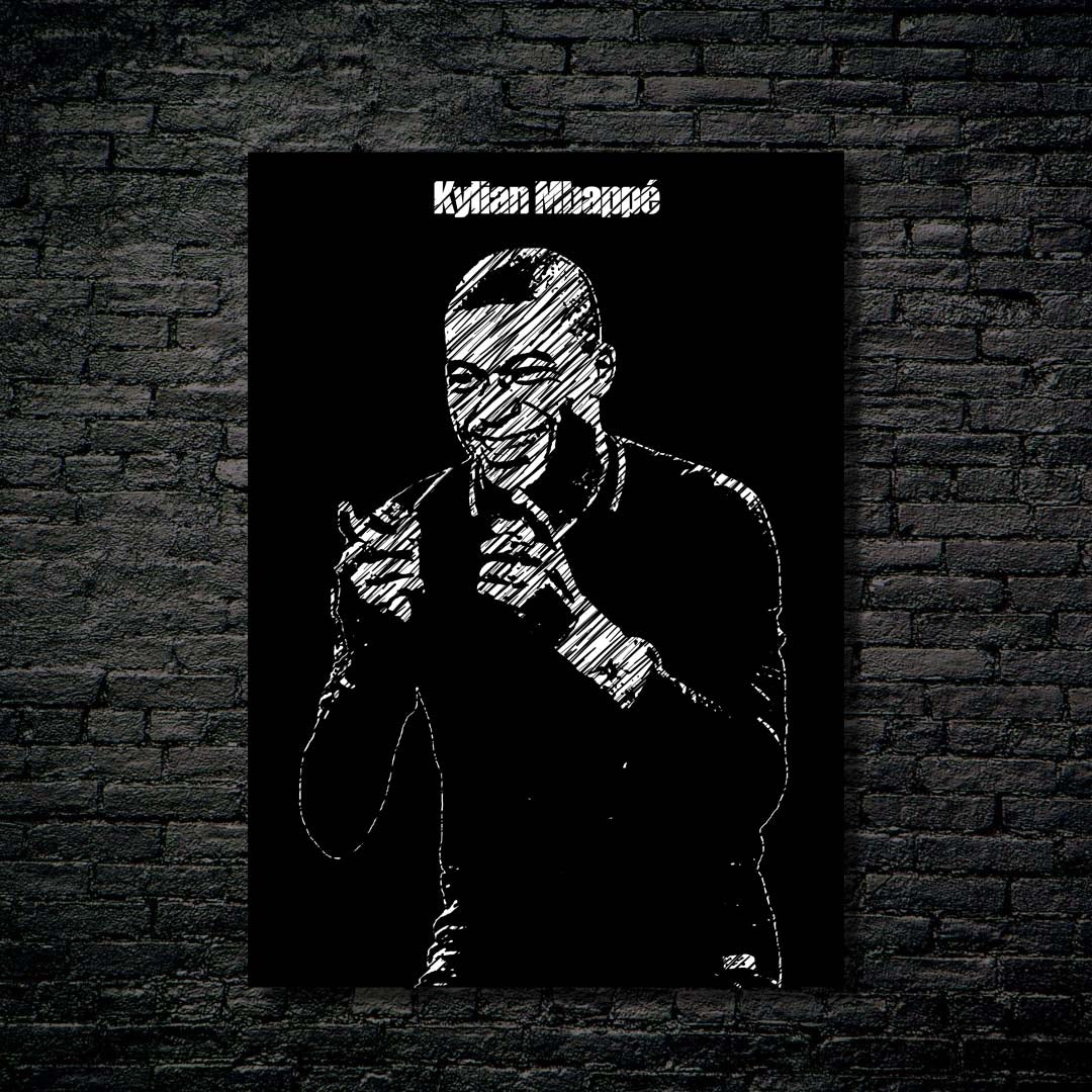 Kylian Mbappe Black white