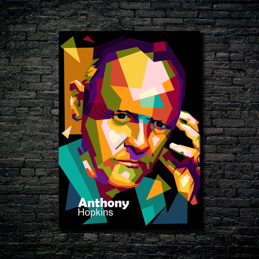 Legend actor Anthony Hopkins in wpap pop art