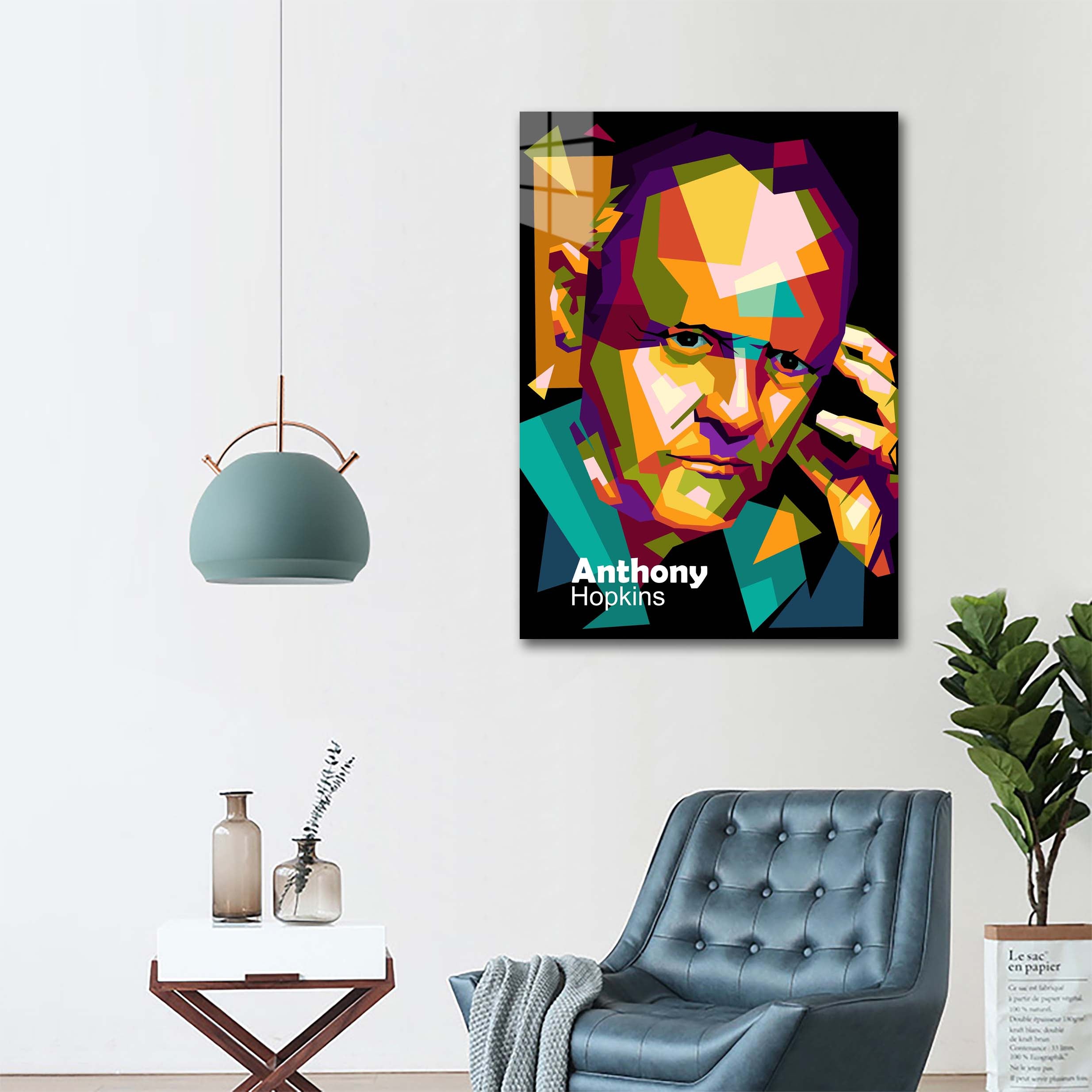 Legend actor Anthony Hopkins in wpap pop art